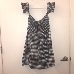 Gingham Smocked Off-the-shoulder Dress